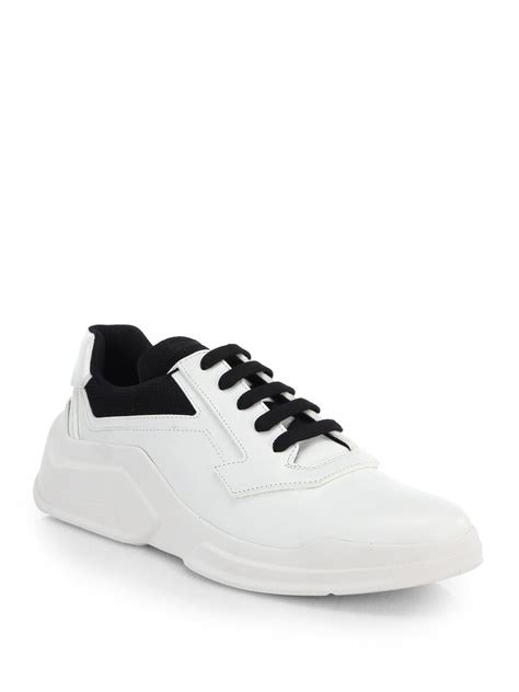 prada white saddle shoes men|Prada shoes for men.